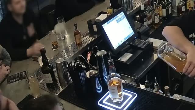 Main bar camera view of bar service